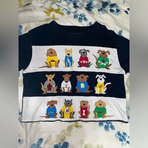 Vintage Bechamel Embroidered Dog Patch T-Shirt Black